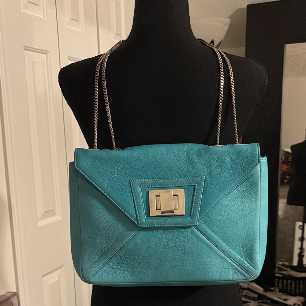 Posse Aqua Leather Shoulder Bag